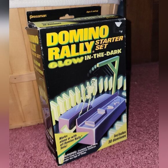 Pressman Domino Rally Starter Set / Expansion Glow In The Dark Skeleton New HTF - Picture 1 of 6